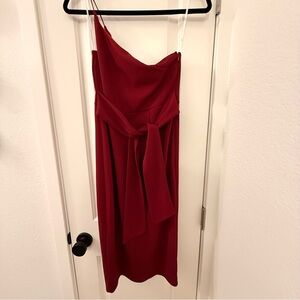 Lulu's Strapless Dark Red Dress